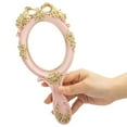 thumbnail image 5 of Espejo de Mano Espejo de Maquillaje de tocador Espejo de Cosmético de Metal de Princesa de Viaje Espejos en Relieve portátiles Decorativos Rosa, 5 of 5