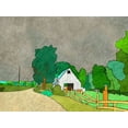 thumbnail image 2 of Mabat, Ynon 18x15 White Modern Wood Framed Museum Art Print Titled - Rainy Season on the Farm, 2 of 4