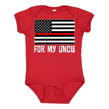 

Inktastic Uncle Fireman Flag Nephew Firefighter Gift Baby Boy or Baby Girl Bodysuit