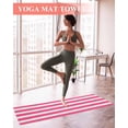 thumbnail image 2 of Pink Striped Yoga Towel for Hot Yoga Non Slip, Modern Simple Monochrome Geometric White Yoga Mat Towel Absorbent Yoga Sweat Towels Microfiber Hot Yoga Blanket for Bikram Pilates 26"x74", 2 of 7