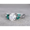 thumbnail image 2 of Bow Jewelry 14K White Gold Plated Engagement Rings - 1.77 Ct Round Brilliant Cut Moissanite Rings - Twisted Shank Overlapped Ring - Gorgeous Anniversary Gift for Women's - Proposal Delicate Rings, 2 of 7