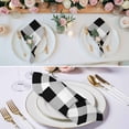 thumbnail image 2 of Black White Plaid Cloth Napkins, Spring Farmhouse Buffalo Checkered Washable and Reusable Dinner Napkins Set of 4, Table Napkin for Kitchen Party Birthday Wedding Hotel Housewarming 20"x20", 2 of 8