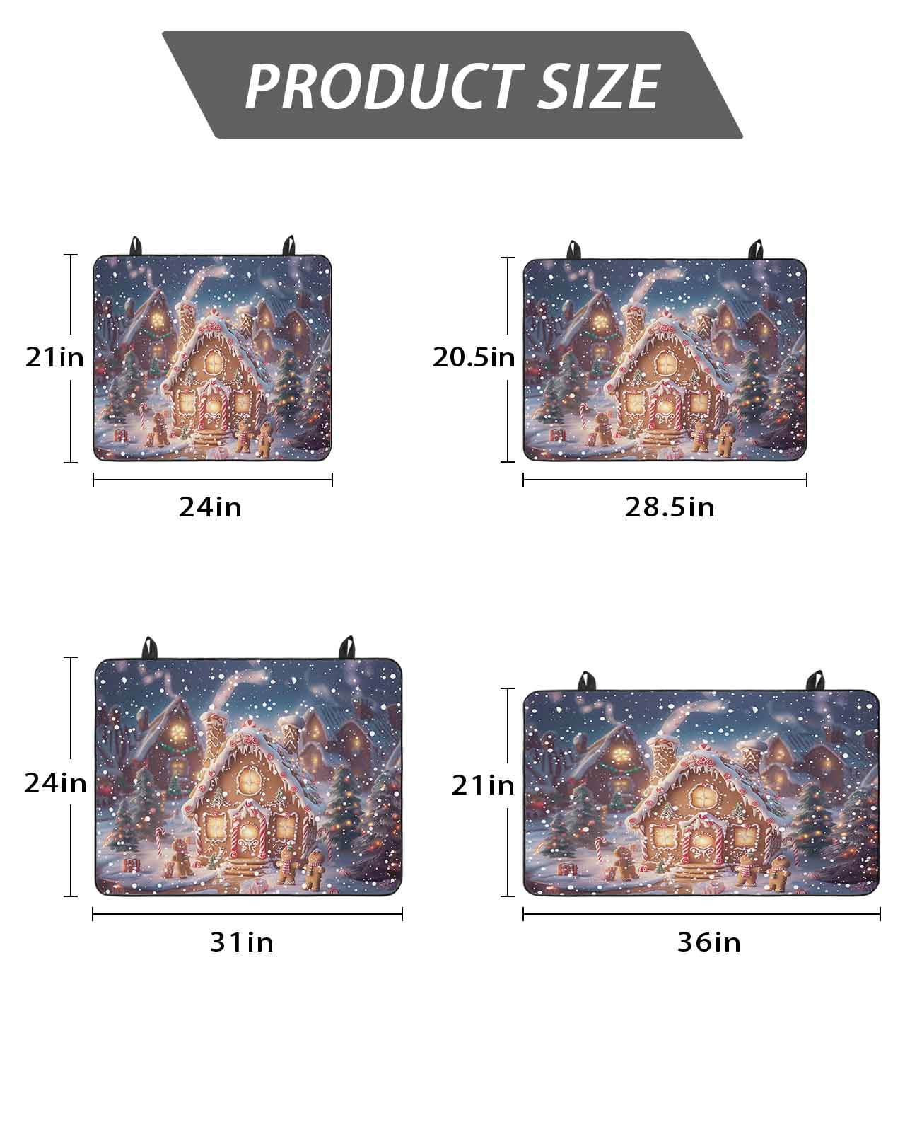 Merry Christmas Stove Top Covers for Electric Stove, 36'x21'' Gnome Santa Claus Snowflakes Border Glass Ceramic Stove Cover Foldable Rubber Mat Heat Resistant Cooktop Protector for Kitchen