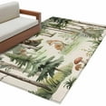 thumbnail image 6 of Green Forest Area Rug 4x6 Washable Rug Non Slip Modern Art Animals Watercolor Rustic Large Area Rug Indoor Floor Carpet for Entryway Bedroom Kitchen Living Room Home Office Dining Room Nursery, 6 of 8