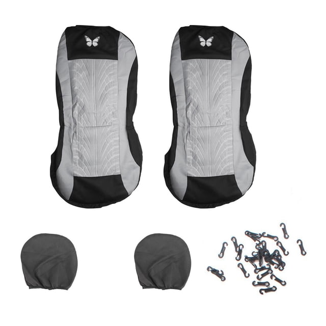 Scienceny Funda de asiento de coche de 4 piezas, Protector de vehículo transpirable Universal, negro, gris, asiento Interior, funda con Ventana automotriz
