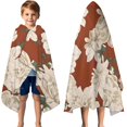 thumbnail image 3 of Pioneer Flower Floral Print Pattern Hooded Bath Towel，50"x30" for Ages 3 To 12 Kids, Quick Dry Lightweight Soft Microfiber Hood Beach Towel Cover Up for Kids, 3 of 7