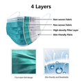 thumbnail image 3 of Mascarilla desechable protectora de 4 capas, 50 piezas, verde, 3 of 9