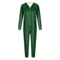thumbnail image 2 of ZHOGXU Family Matching Pajamas Long Sleeve Solid Color Zipper Hooded Jumpsuits Comfortable Soft Holiday Festive Sleepwear Mom-Green Xxl, 2 of 7