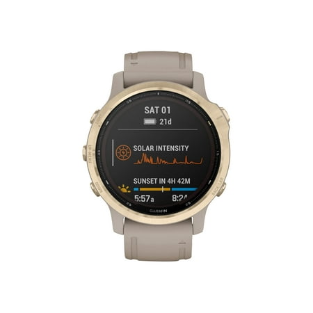 Garmin - fēnix 6S Pro Solar GPS Smartwatch 30mm Stainless Steel - Light Gold