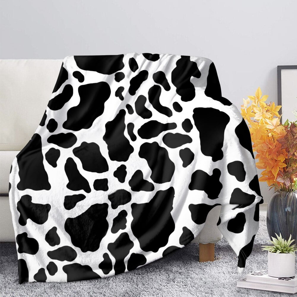 Cow Flannel Blankets Milk Cartoon Cute Farm Animal Throw Blanket Cow