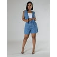 thumbnail image 6 of Denim Outfit for Women Buttons Denim Vest Top with High Waist Jean Shorts Going Out Outfits Blue XL, 6 of 8