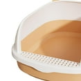 thumbnail image 4 of Cat Potty Toilet Pan Durable Semi Enclosed Sandbox Portable Pet Litter Tray Cat Bedpan for Travel Kitten Pet Supplies Rabbit Pink L, 4 of 8