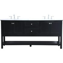 Elegant Kitchen and Bath 72 in. double sink bathroom vanity set in Black