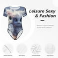 thumbnail image 4 of Salouo Cute Animal Couple for Women's Short Sleeve Bodysuit,Sexy Bodysuits One Piece Round Neck Bodysuit Shapewear Tummy Control-Large, 4 of 7