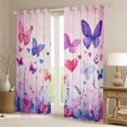 thumbnail image 2 of Manfei Girly Kawaii Butterfly Blackout Curtains Set of 2 (52x84 Each) for Girls, Pink Purple Watercolor Window Curtains, Cute Cartoon Animals Curtains and Drapes, Window Curtains Decor, 2 of 6
