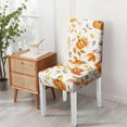 thumbnail image 6 of Fall Thanksgiving Chair Covers Set of 6, Watercolor Pumpkin Maple Leaf Dining Chair Protectors, Elastic Removable Washable Dining Chair Covers for Fall Thanksgiving Kitchen Dining Room Holiday Decor, 6 of 6