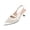 10# White, variant on Kitten Heels for Women Pointed Toe Pumps Low Heel Slingback Heels with Buckle Dress Shoes for Dating Party Working Red 36