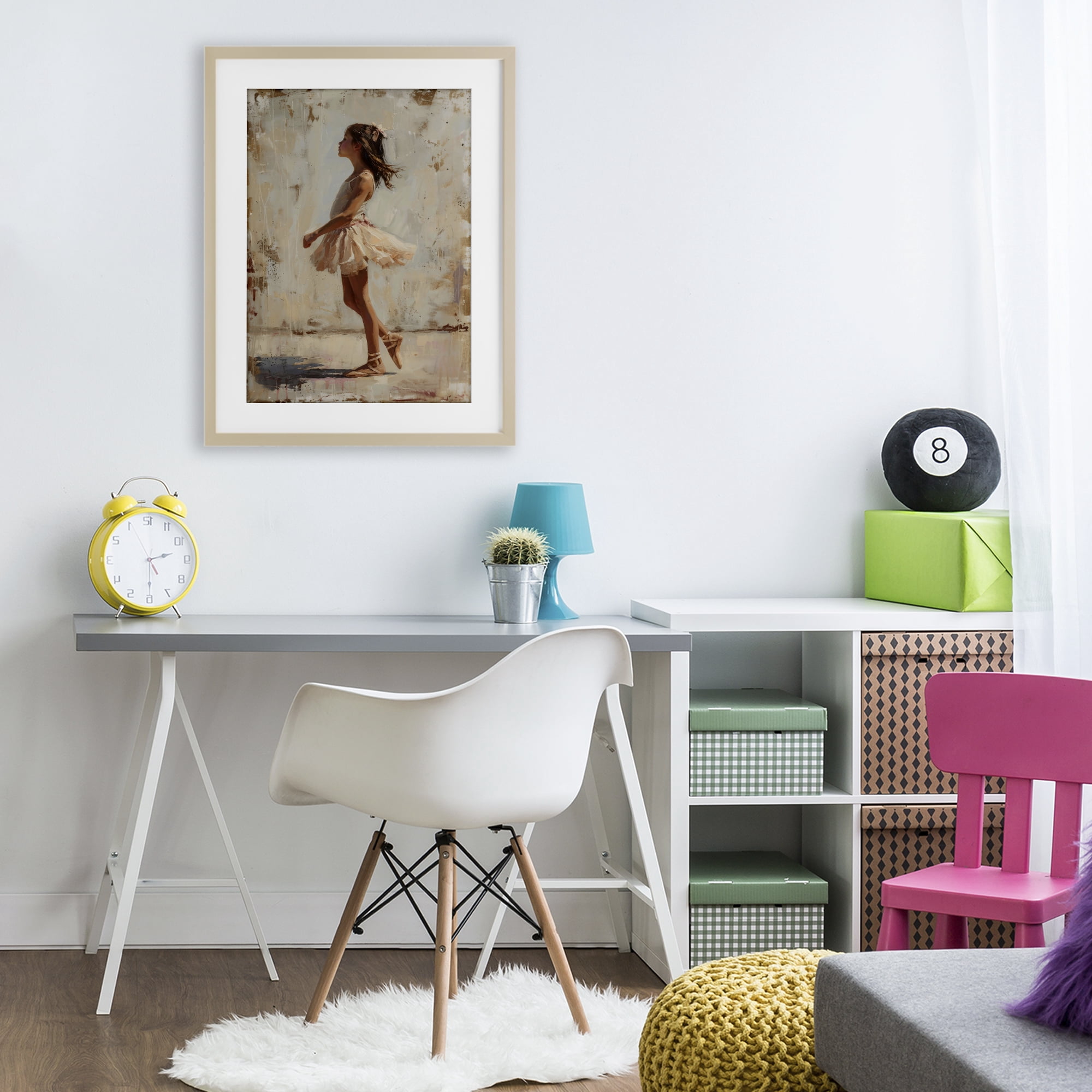 Stupell Industries Ballerina in Soft Light Birch Framed Print Under Glass, design by Creative Studio