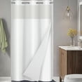 thumbnail image 6 of Ikfashoni White Hookless Shower Curtain with Snap in Liner, Waffle Weave No Hook Stall Bath Curtain, 36"X74", 6 of 8