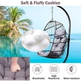 thumbnail image 4 of uhomepro Outdoor Hanging Egg Swing Chair with Cushion and Stand, Backyard Patio Indoor Hanging Egg Chair with Steel Frame, Headrest Pillow, Gray, 4 of 12