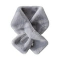 thumbnail image 2 of dianhelloya Female Winter Faux Rabbit Fur Scarf Solid Color Thickened Plush Girls Scarf Evening Dress Furry Neck Collar Christmas Gift Light Grey, 2 of 8