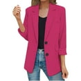 thumbnail image 2 of Women's Casual Blazer Jacket, Lapel Collar Long Sleeve Single Breasted Work Coat, Tailored Fit for Office Wear, Business Casual Outfits, and Daily Professional Style-Hot Pink, 2 of 9