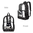 thumbnail image 2 of SEANATIVE Clear Backpacks for Girls Boys Preschool Elementary Kids Clear Backpack Transparent Bookbag See Through Daypack PVC Heavy Duty School Bag, Black Cat Book Coffee Print, 2 of 7