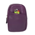 thumbnail image 2 of Genuine Leather Zipper Around Cigarette Case Holder and Lighter Pouch for Men & Women 100's Purple, 2 of 6