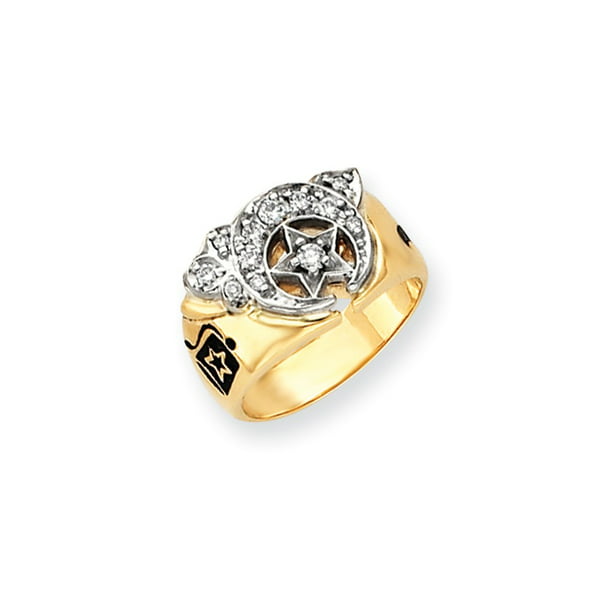 Solid 14k Yellow Gold Diamond Men's masonic Ring Band Size 10 (.771 cttw.)