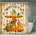 thumbnail image 4 of 4PCs Scarecrow Pumpkin Sunflower Curtain Shower Curtain Decoration,Gift Modern Home Decoration, Waterproof Shower Curtain and Toilet Floor Mat Three-Piece Set Comes with 12 Shower Curtain Hooks, 4 of 12