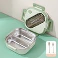 thumbnail image 1 of Bento Box with Compartments Portable Lunch Box with Handle Leakproof Salad Lunch Containers with Cutlery Work Picnic Travel, Microwave Freezer Available, Square, 1 of 9