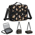 thumbnail image 5 of Corgi and Dog Paw Print Black Pattern Insulated Lunch Bag with Shoulder Strap and Bottle Holder,Bento School Lunch Bag Box,11x9.5x3.5 Inches, 5 of 5