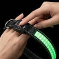 thumbnail image 6 of Glow in The Dark Dog Collar – LED Light Up Reflective Collar for Night Visibility,Heavy Duty Nylon Adjustable Waterproof Pet Safety Collar for Small to Large Dogs Green, 6 of 7