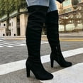 thumbnail image 2 of Mepaouo Women's Thigh High Over The Knee Boots Suede Chunky Heel Long Stretch Wide Calf Sexy Fall Boot, 2 of 8