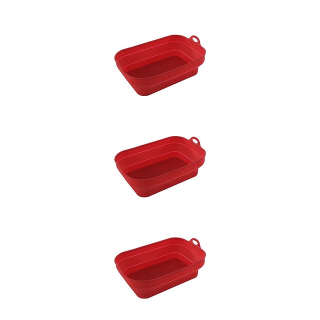 Toystoory Cesta de freidora de aire de silicona Bandeja reutilizable Utensilios para hornear plegables Molde de freidora de alimentos Recipiente Type1 NO1