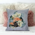 thumbnail image 3 of 16x16 Green Orange Gray Bird Blown Seam Broadcloth Animal Print Throw Pillow, 3 of 5