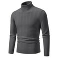 thumbnail image 2 of WAENQINLA Men's Winter Turtleneck Sweaters Long Sleeve Slim Fit Pullover Tops Solid Color Cable Knit Basic Sweaters Dark Gray XL, 2 of 8