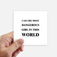 thumbnail image 1 of I Am The Dangerous Girl Sticker Square Waterproof Stickers Wallpaper Car Decal, 1 of 1