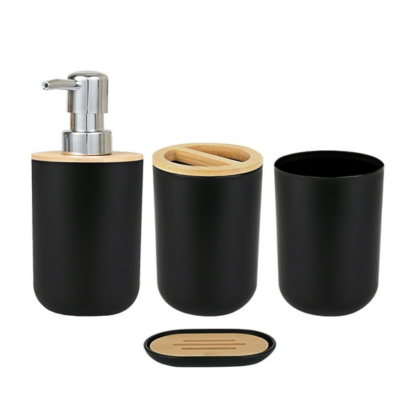 Bathroom Accessories Set 4Pcs Toothbrush Holder Set with Lotion Bottles Toothbrush Holder Tooth Mug Soap Dish