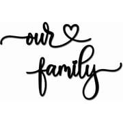 Our Family Wall Decor Metal Family Signs Rustic Wall Hanging Decoration for Bedroom Living Room