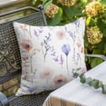 thumbnail image 5 of Spring Watercolor Throw Pillow Cover Wildflower Pink Purple Flowers Cotton Linen Cushion Cover Throw Pillow Case with Invisible Zipper for Couch Sofa Bed Chair Car 24x24 Inch, 5 of 9