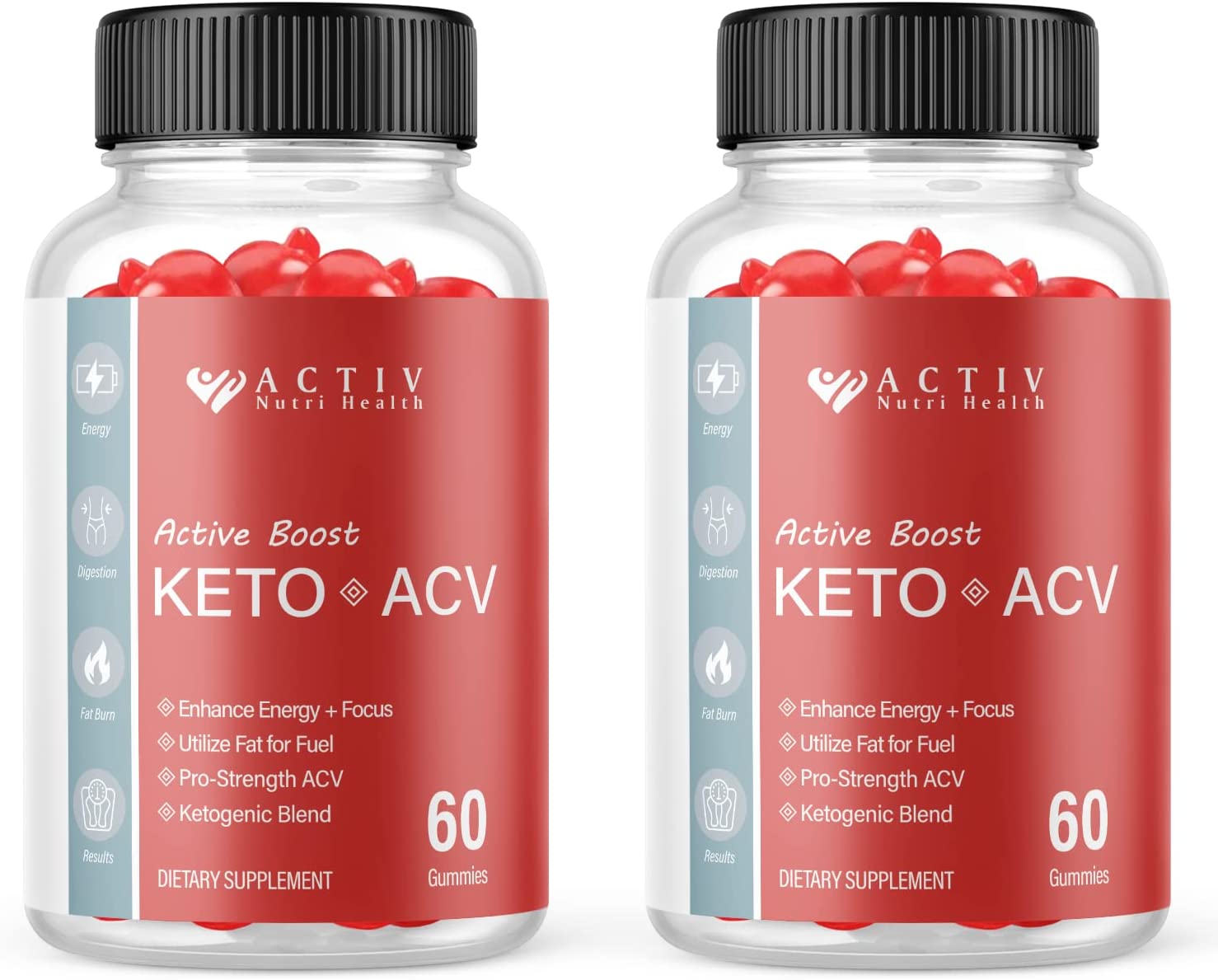 (2 Pack) Activ Active Boost Keto ACV Gummies - Supplement for Weight ...