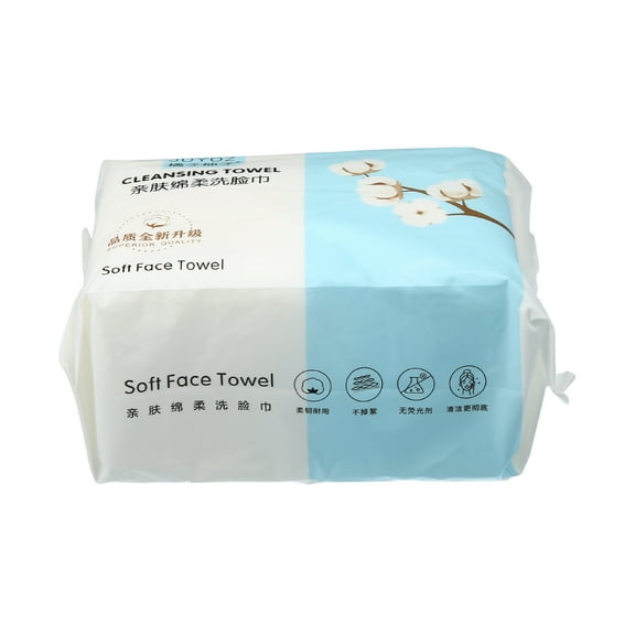 Unique Bargains Disposable Face Towel Wet and Dry Dual-use Cotton Tissue for Cleaning Pack of 60pcs White 7.87''x5.91''