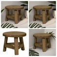 thumbnail image 2 of WUSUOWEI Wooden Mini Stool Display Stand, 5.9 Inch Decorative Round Wood Farmhouse Table Display Stand Potted Shelf Bonsai Rack for Home Balcony Garden, 2 of 8