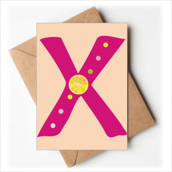 X Alphabet Orange Fruit Cute Pattern Greeting Cards You are Invited Invitations