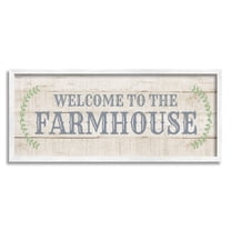 Stupell Industries Welcome To The Farmhouse Phrase Country Plank Pattern, 30 x 13,Design by CAD Designs