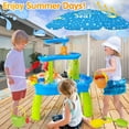 thumbnail image 6 of Water Table for Toddlers 3-5, 3-Tier Auto Water-Absorbing Kids Sand Water Table with Water Pump & Umbrella Splash Pond Toy, Activity Sensory Play Table Toys for Outdoor Pool Beach Backyard Summer, 6 of 7
