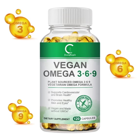 Omega 3 6 9 Vegan Capsules | 5 in 1 Essential Fatty Acid Complex - 120 Count