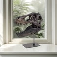 thumbnail image 6 of Dinosaur Skull Statue, Realistic T Rex Dinosaur Head Skull Model in Resin with Metal Stand, Prehistoric Shelf Decor and Desk Display Sculpture for Home Office Aesthetic Decoration, 6 of 10