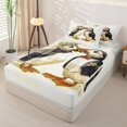 thumbnail image 2 of jejeloiu Wedding Seagull Couple Zipper Twin Comforter Sets with Fitted Sheet and 2 Pillowcases Kids,Watercolor Love Bird Print Zipper Bedding Set For Girls,Reversible,4 Pieces, 2 of 7